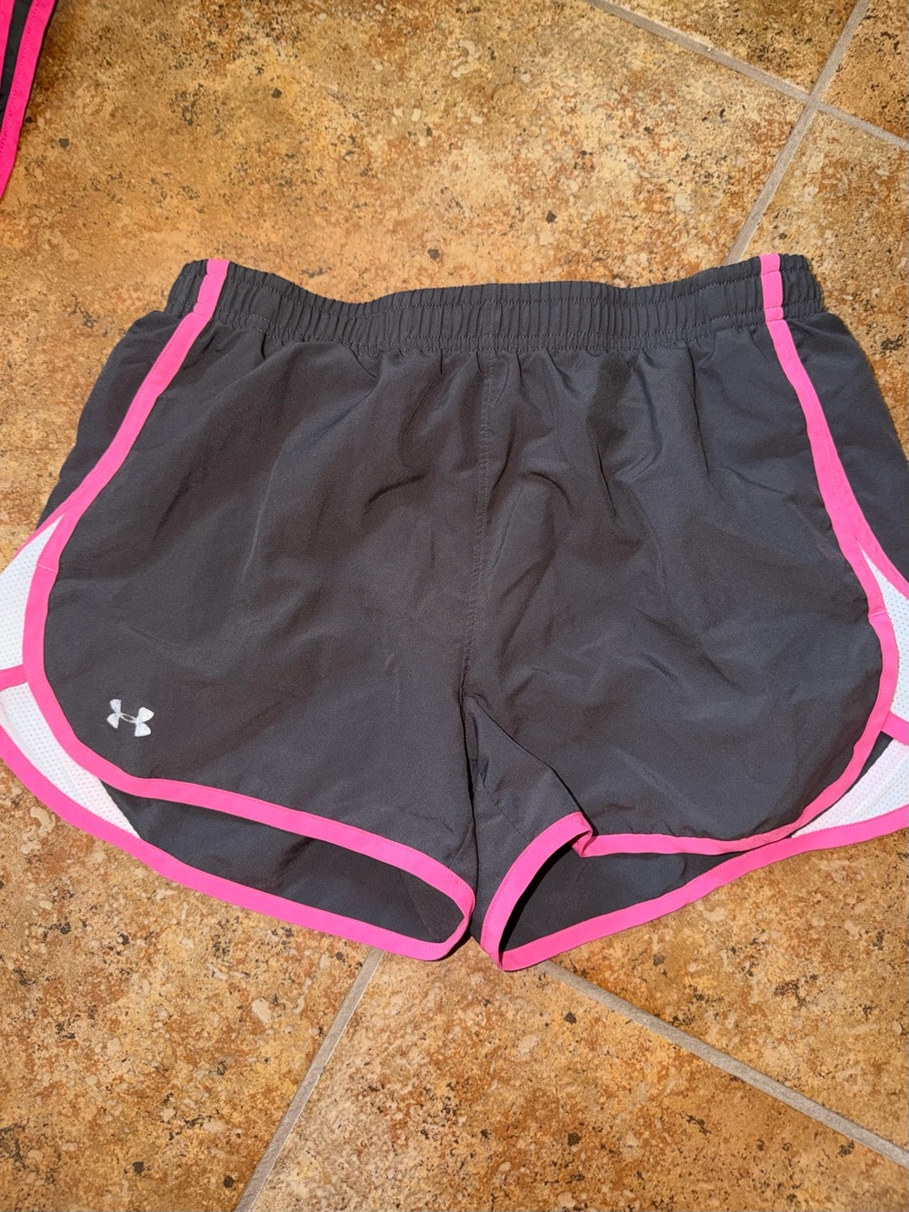 Under Armour Women’s Black Athletic Shorts with Pink Trim